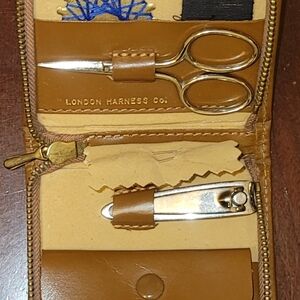 London Harness Co Leather Multi Tool Travel Pouch Sewing Clippers Pearl Knife